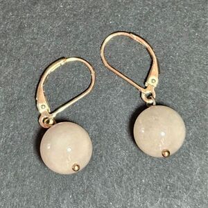 D'Joy rose gold over sterling silver rose quartz earrings